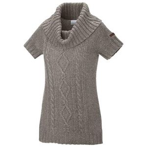 Columbia Cable Knit Tunic Sweater Dark Grey